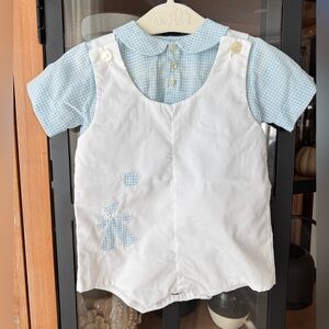 Vintage Feltman Bros Jon Jon shortall set shirt baby boy embroidered balloon